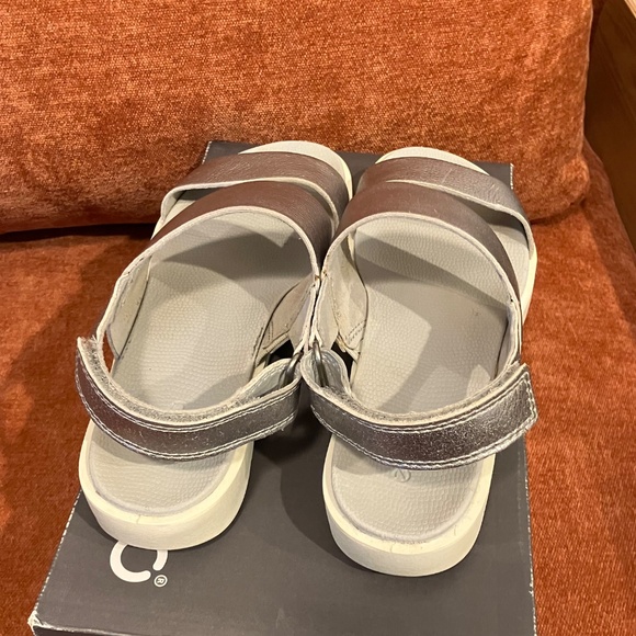 Ecco Freja Classic Women's EU 37 US 6 Sandals SILVER Double Strap Shoes Sandal - Picture 3 of 10